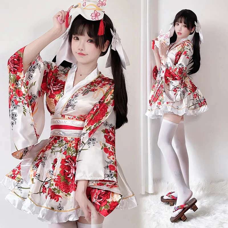 Anime Cosplay Japanese Girl - Японское модифицированное кимоно для женщин, летний