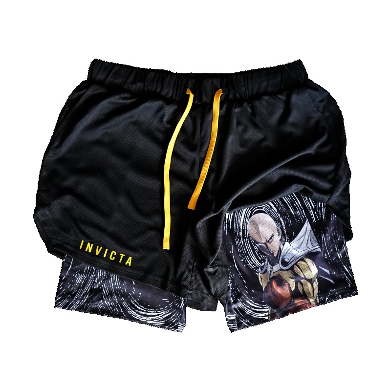 Anime Cosplay One Punch Man - Компрессионные шорты 2-в-1 в стиле аниме