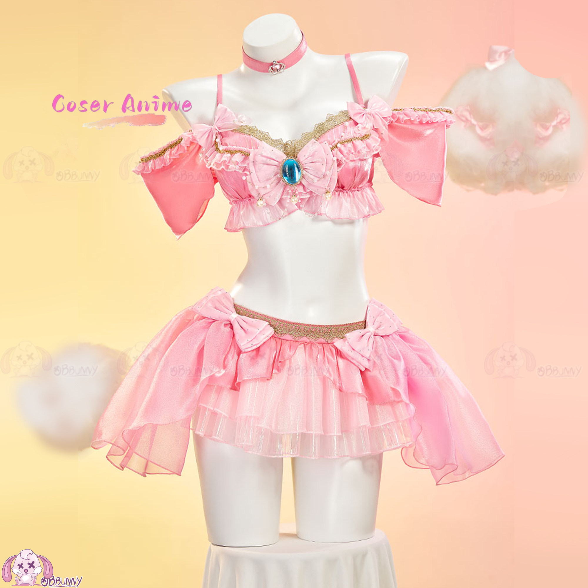Anime Cosplay Dress - Комплект мини-юбки Sweet Peach Idol, костюм