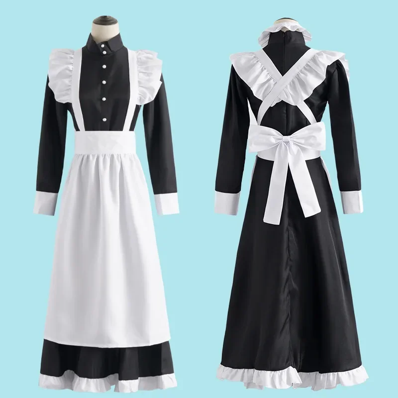 Anime Cosplay Shop - Классическое черно-белое платье горничной в британском
